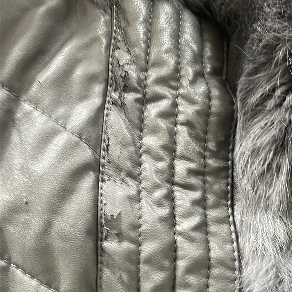 BCBGMaxAzria Gray Rabbit Fur Vest - Picture 2 of 12